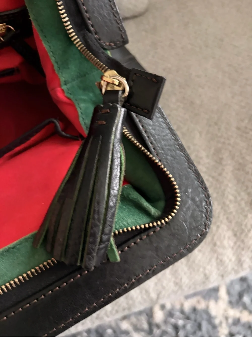 Dooney & Bourke Florentine Black Leather Mitchell Satchel with Braided Handles